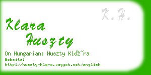 klara huszty business card